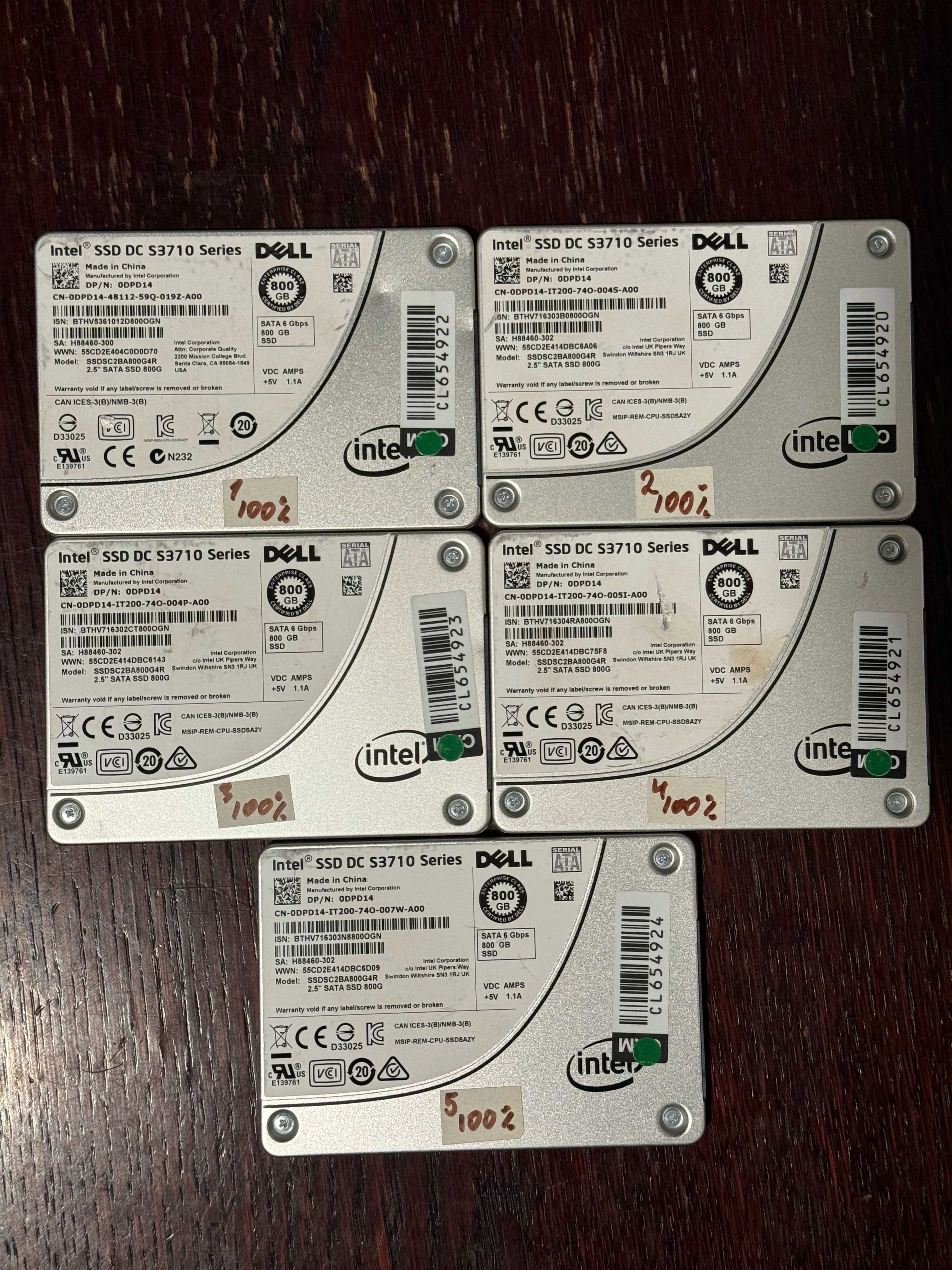 SSD Intel DC S3710 800gb 100% life. TBW 16 900 TB