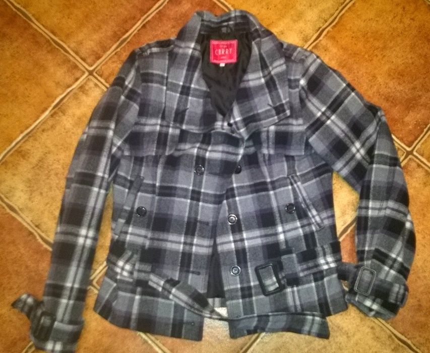 Kurtka damska CARRY szara krata jak nowa.