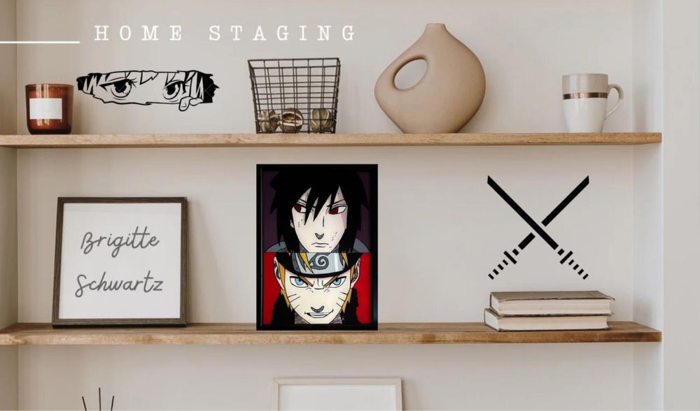 Картина Naruto на склі акрилом, ручна робота