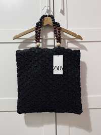 Nowa naturalna torba typu shopper marki Zara