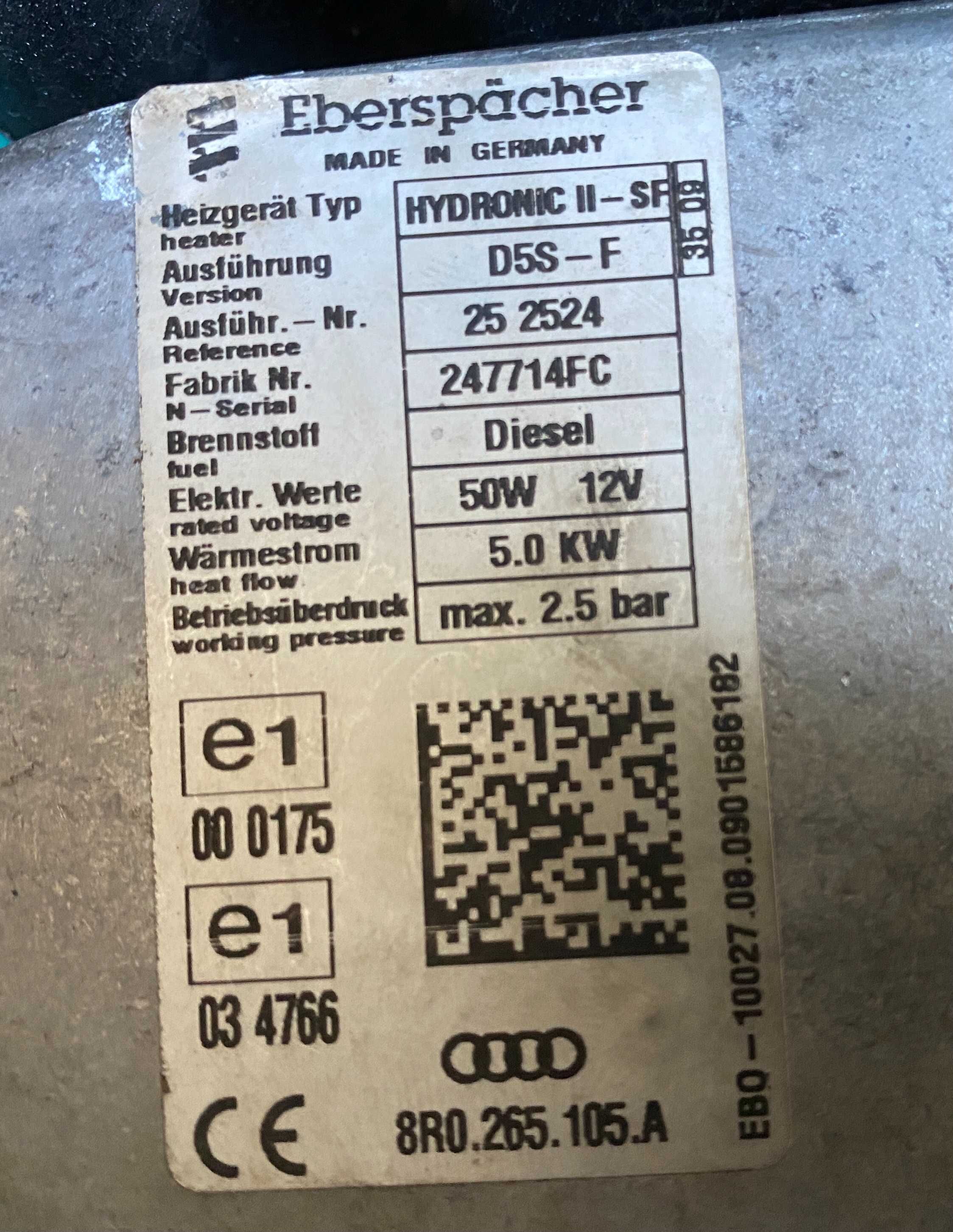 Автономний опалювач Eberspacher Hydronic II / 8R0265081A