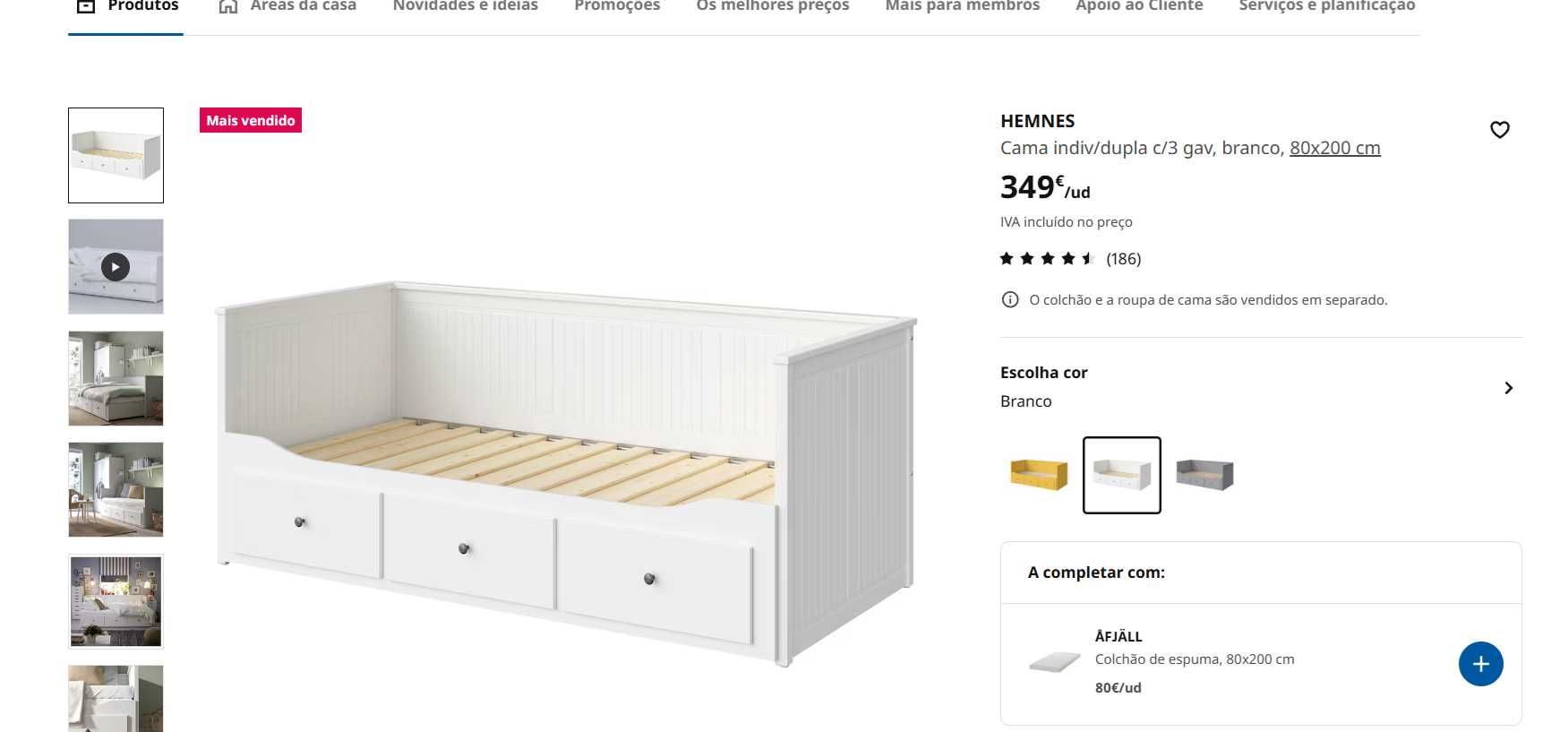Cama dupla com gavetas