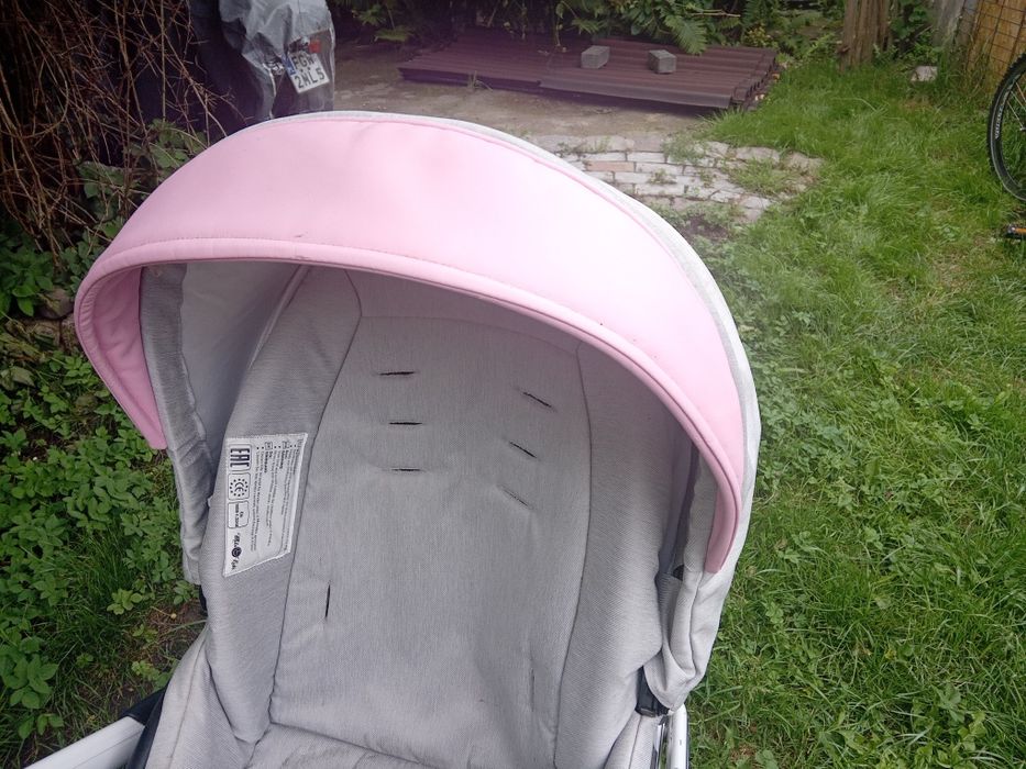 Wózek  szaro - różowy 3w1 Milu kids Starlet . Dla dziewczynki