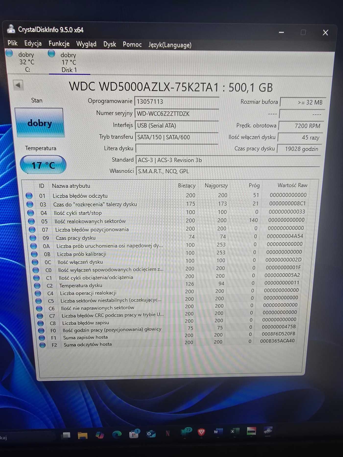 dysk twardy 500gb 3,5 sprawny #m83