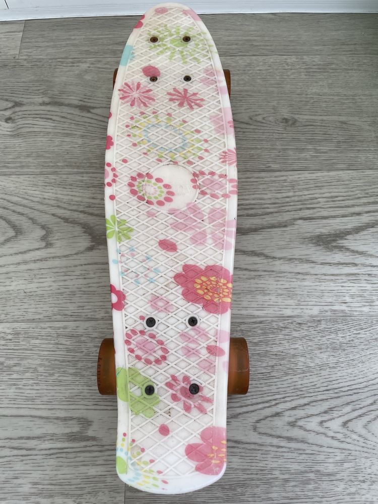 Скейт Penny board "Flowers". Світяться колеса