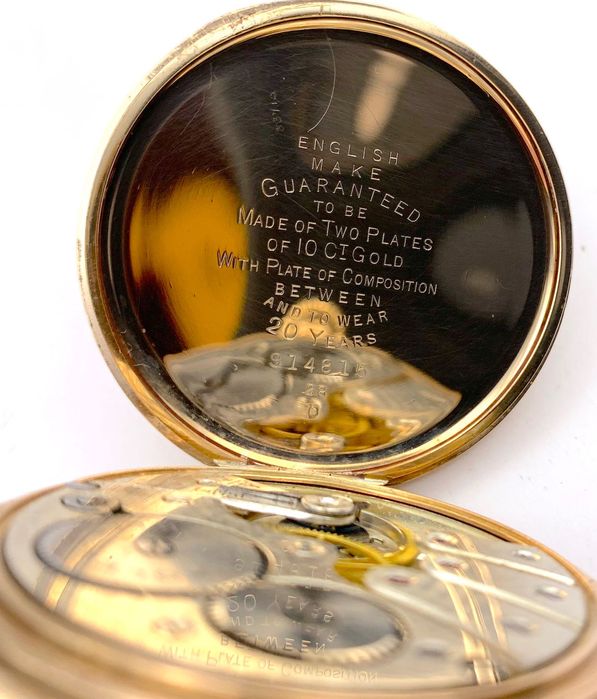 Oryginalny zegarek kieszonkowy Rolex złocony kryty