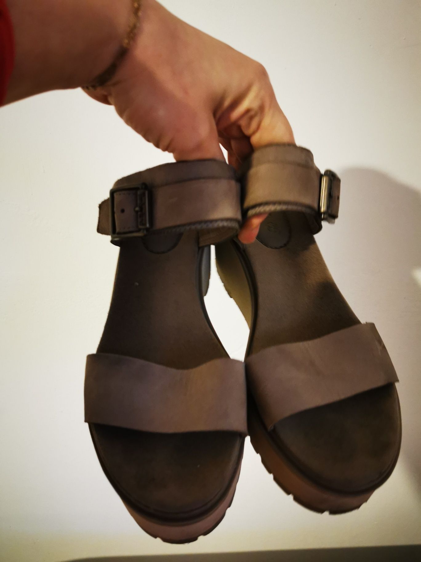 Timberland sandały skóra na koturnie 41