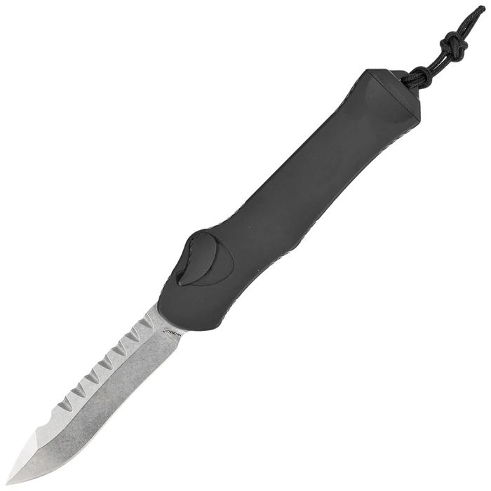 Nóż automatyczny OTF Heretic Hydra R/E Black Aluminium, Stonewashed