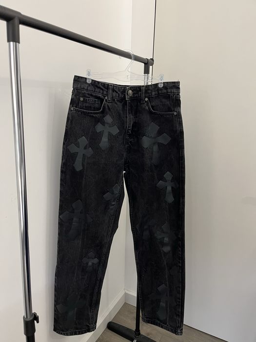 Чорні Baggy джинси з крестами