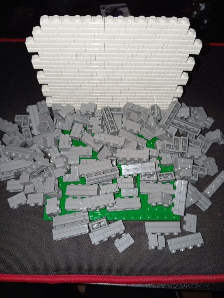 120szt- klocki cegły cegła jasny szary/brąz/biały zestaw 1:1 jak LEGO