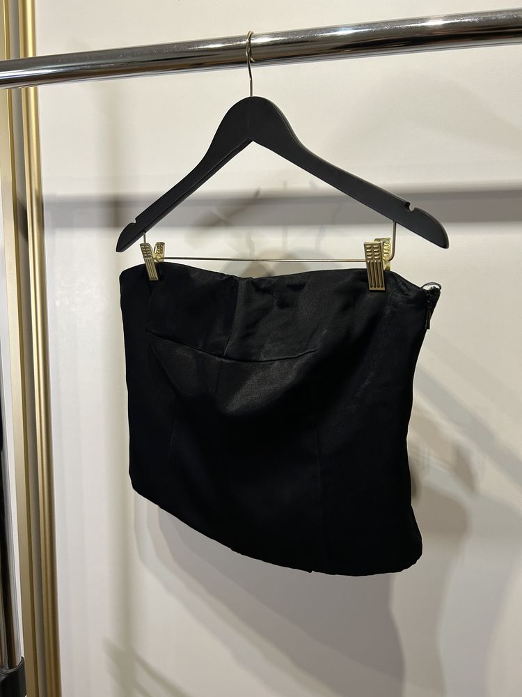 Gorset bluzka crop top satynowy jedwabny