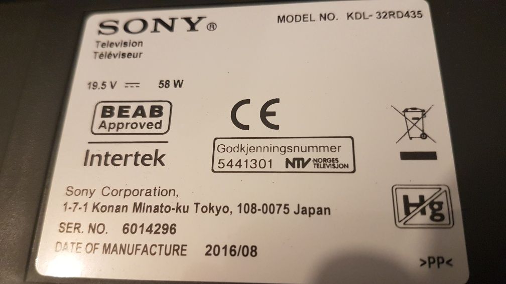 TV Sony KDL 32RD435