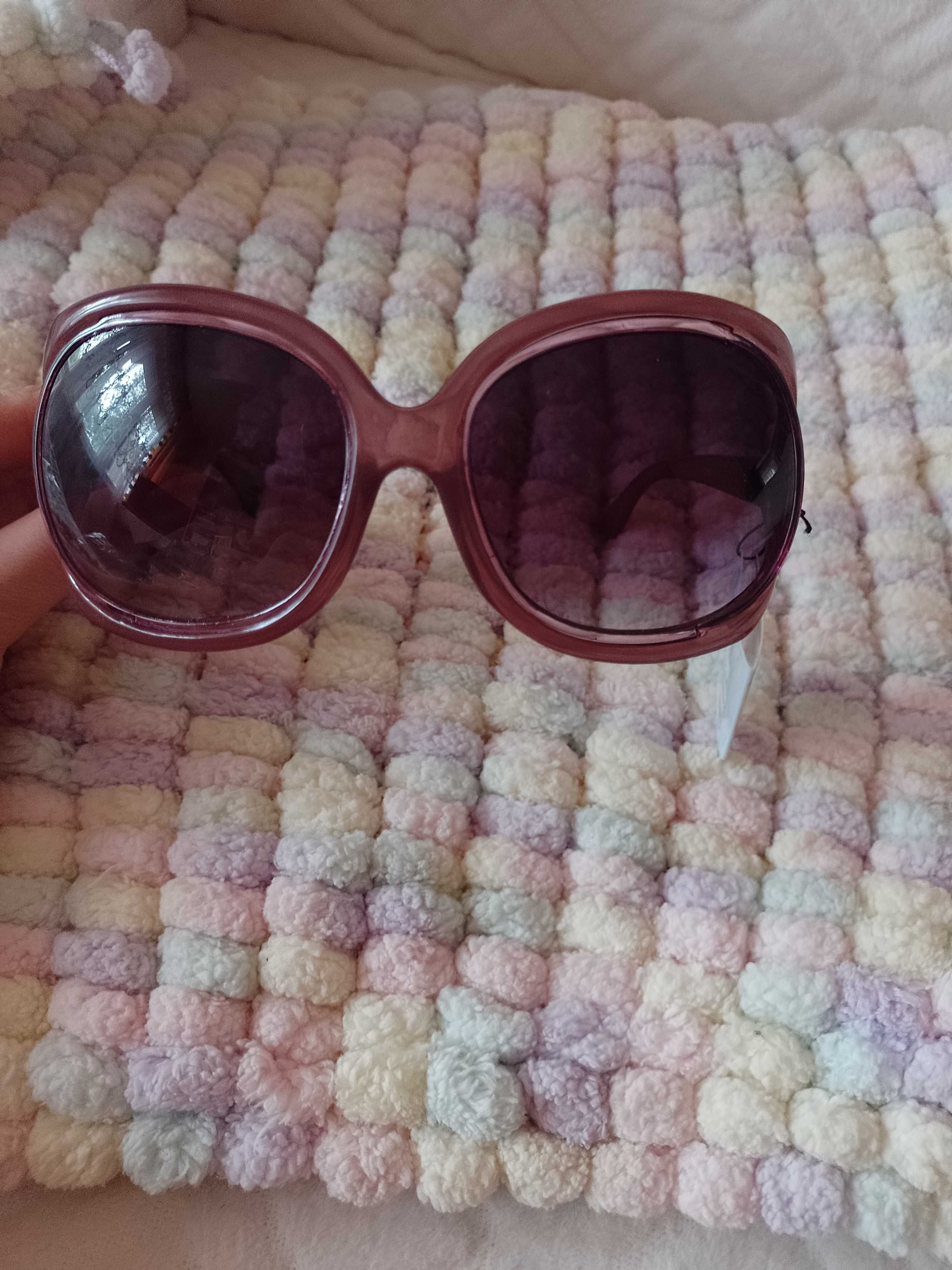 Duże, różowe okulary przeciwsłoneczne, muchy, Top Vintage , NOWE