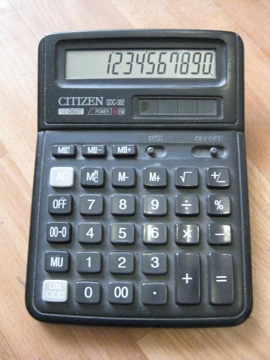 340_ Калькулятор CITIZEN SDC-382 12 разрядный, солнечная батарея