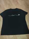 Tshirt z bawełny czarny damski r 46 48 3xl 4xl koszulka bluzka