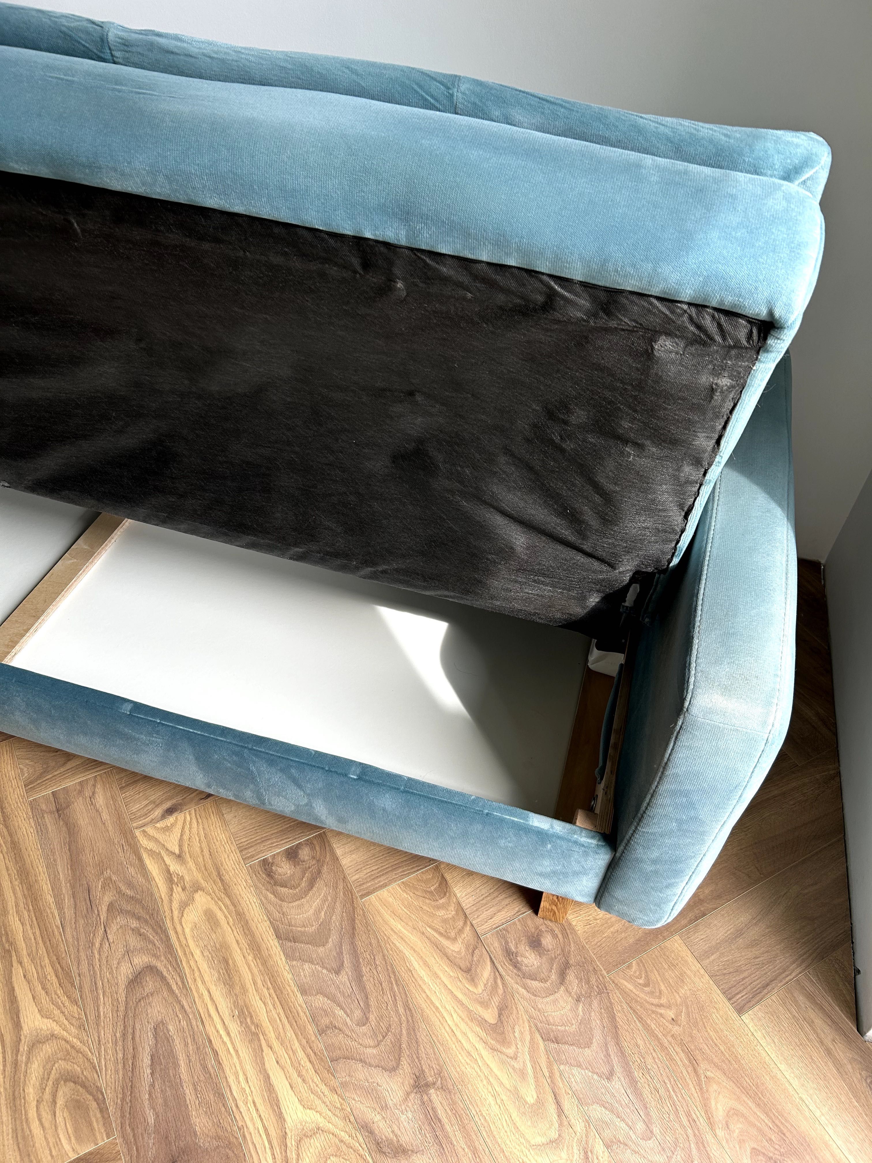 Sofa Kanapa rozkładana z funkcją spania i pojemnikiem na pościel
