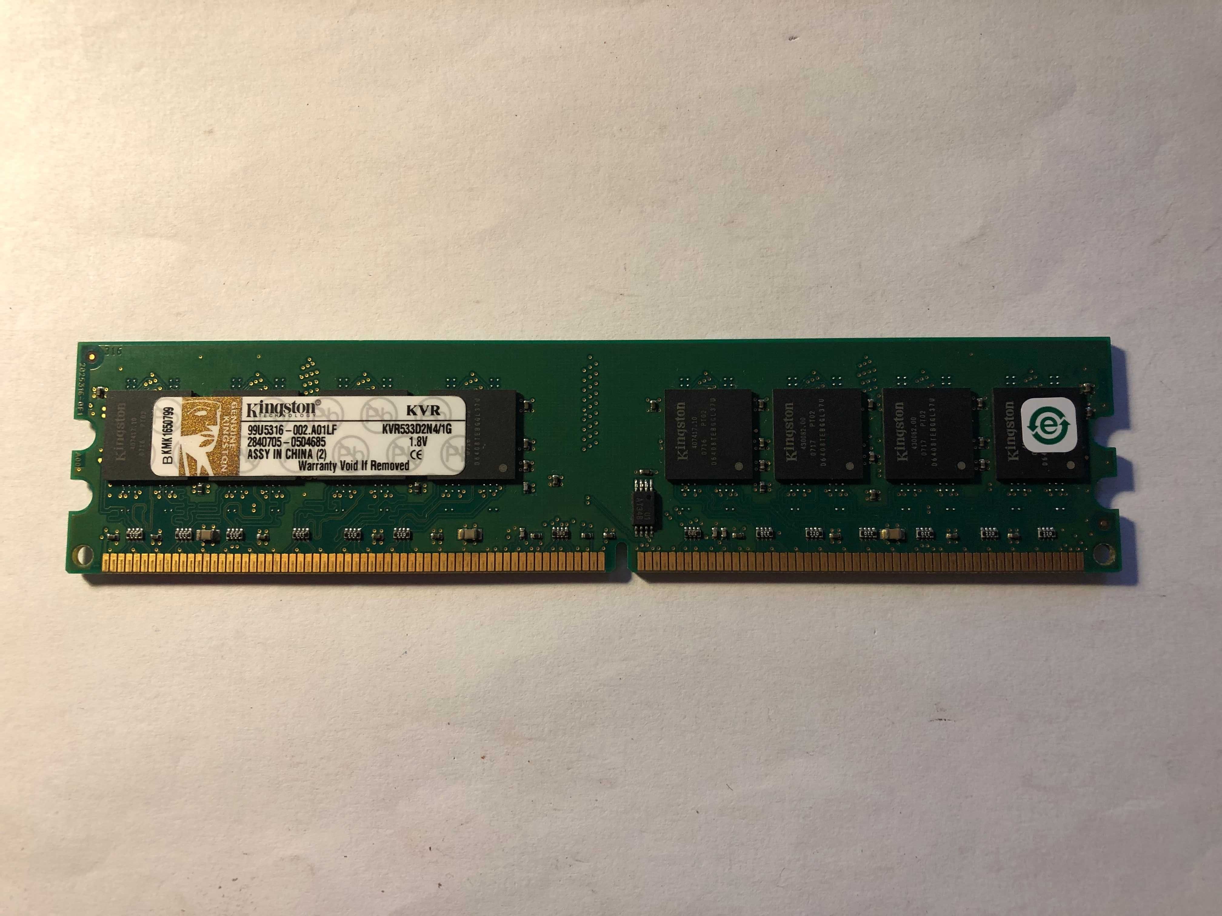 Pamięć RAM Kingston 1GB 3 szt. DDR2  PC2- 6400U do komp. stacjonarnego