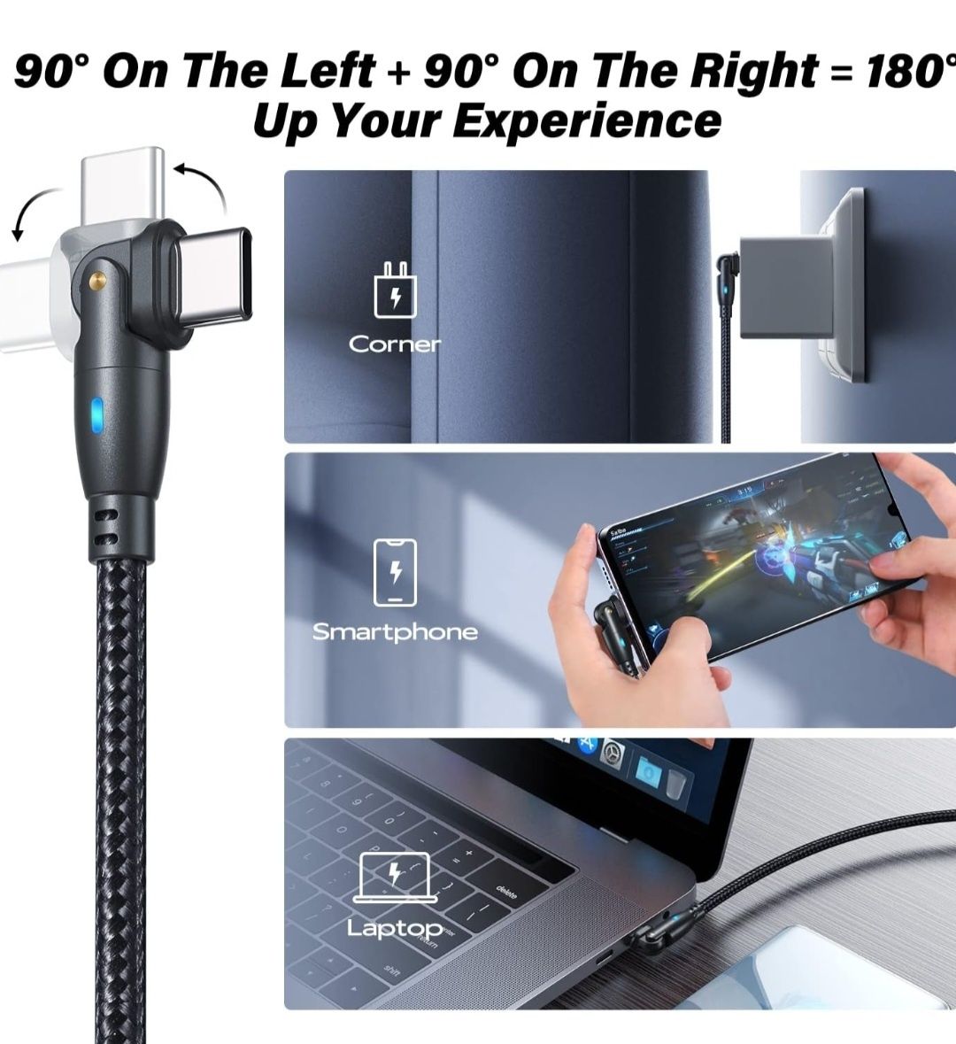 2 sztuki AUFU 60W Kabel USB C do USB C długość 2m