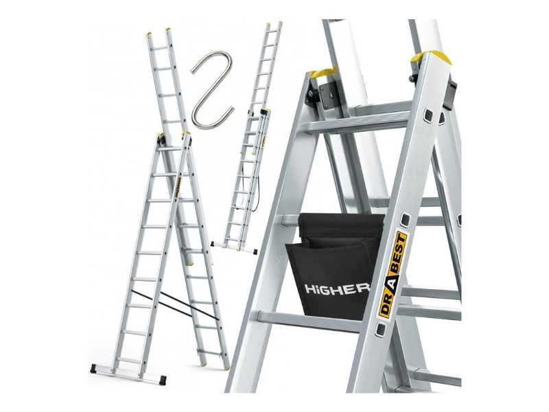 Drabina aluminiowa 3×9 Drabest Pro na schody II Gatunek Outlet