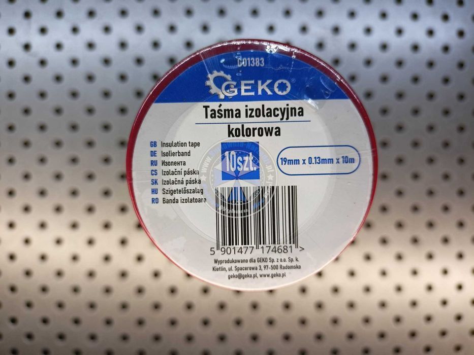 Taśma izolacyjna kolorowa 19mm x 0,13mm x 10m - zestaw 10 sztuk