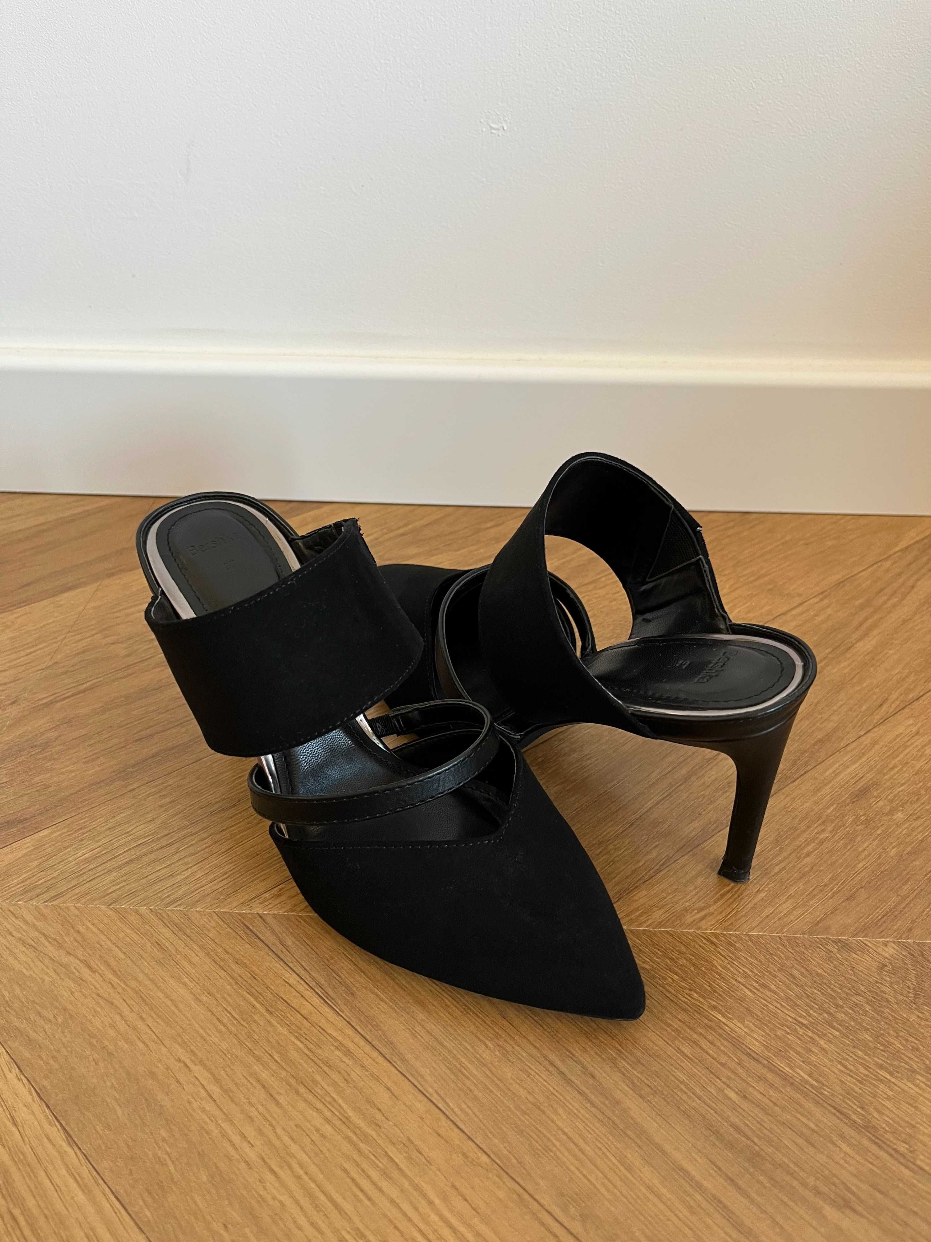 Czarne eleganckie szpliki od Bershka rozmiar 37