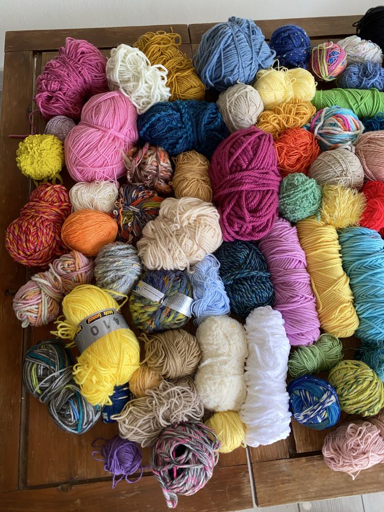 Novelos de lã para crochet