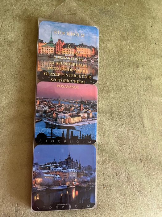 Zestaw podkładek podstawek pod kawę pamiątka Szwecja