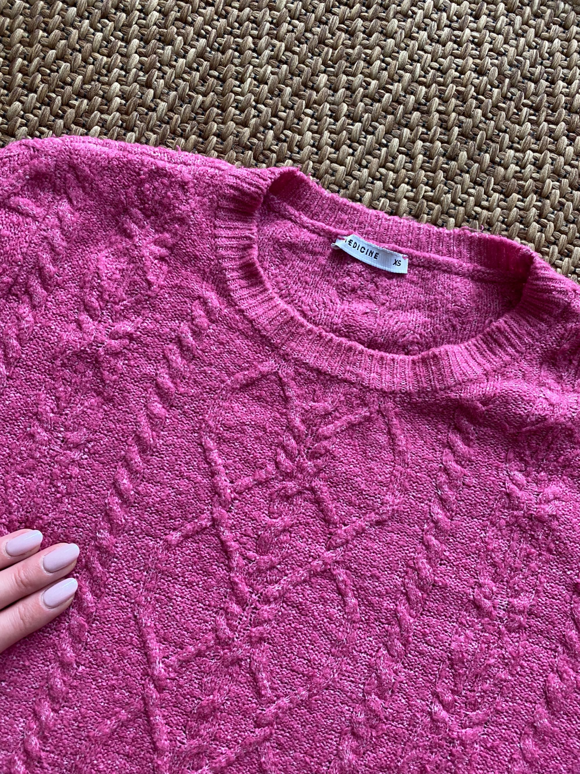 Sweter różowy uroczy XS-M Medicine okazja mega tanio