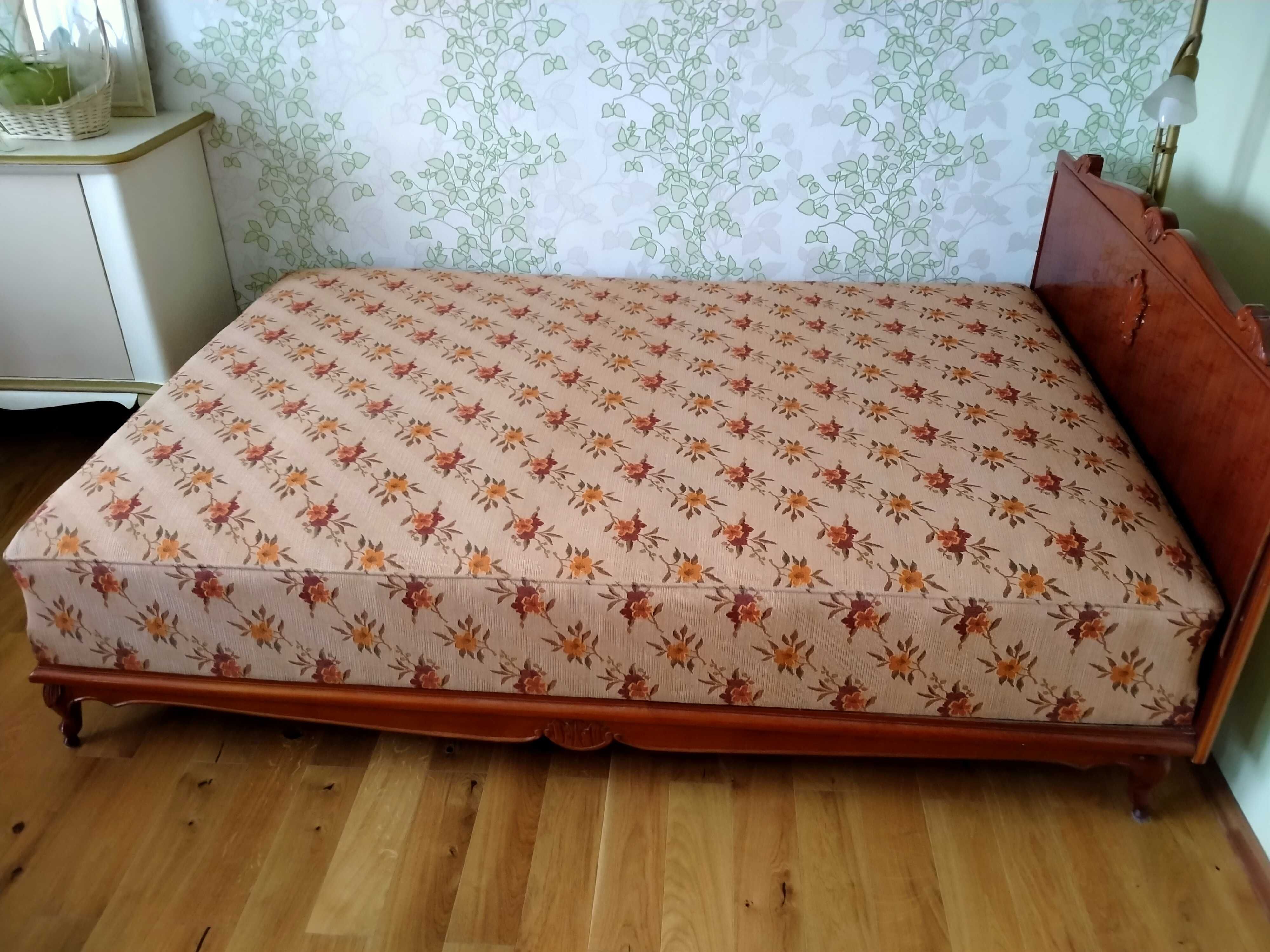 Łóżko w stylu Vintage, 140 cm, materac z trawy morskiej