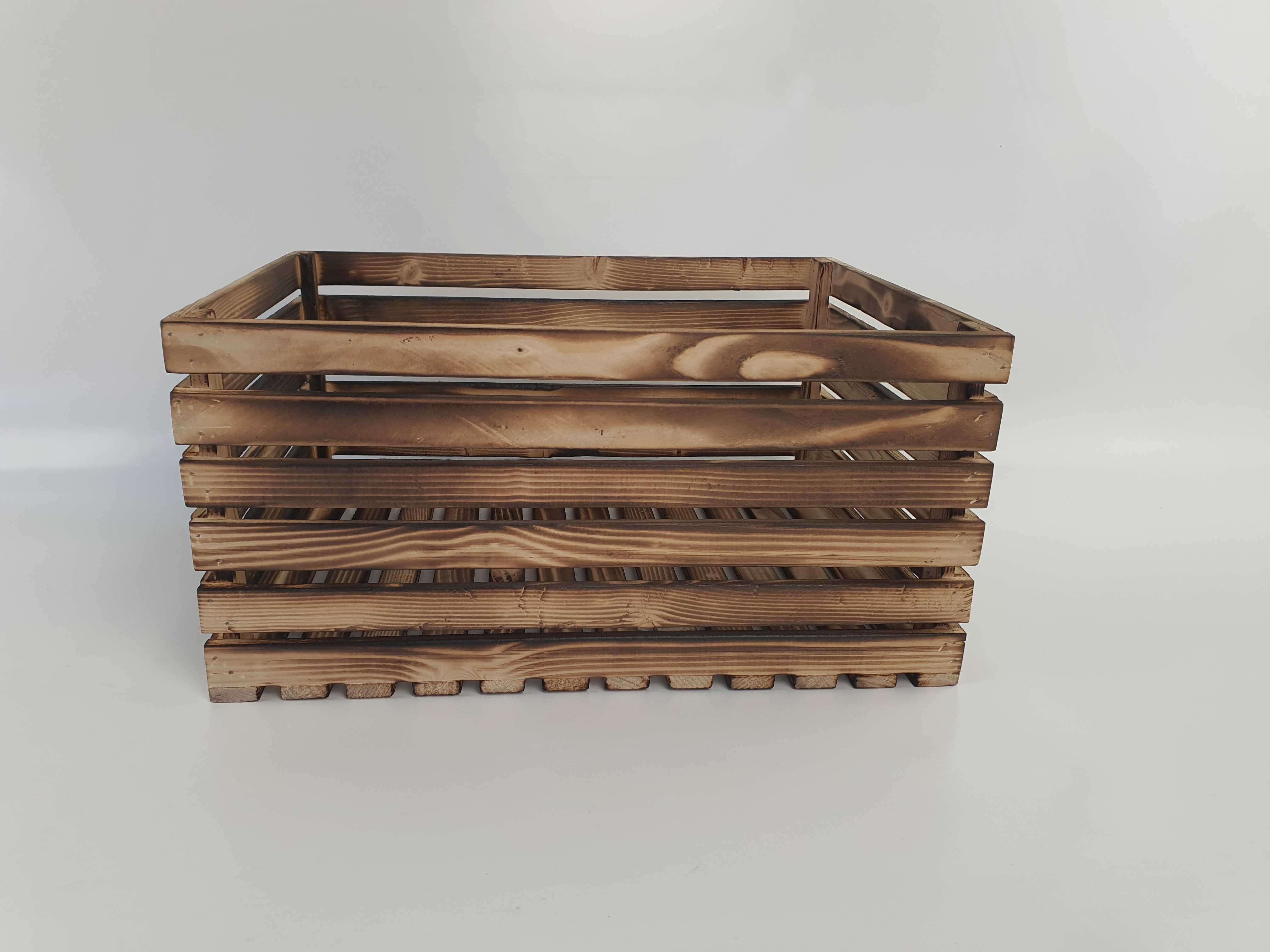 Skrzynka drewniana opalana PREMIUM półka dekoracyjna 40x30x20 rozm. XL