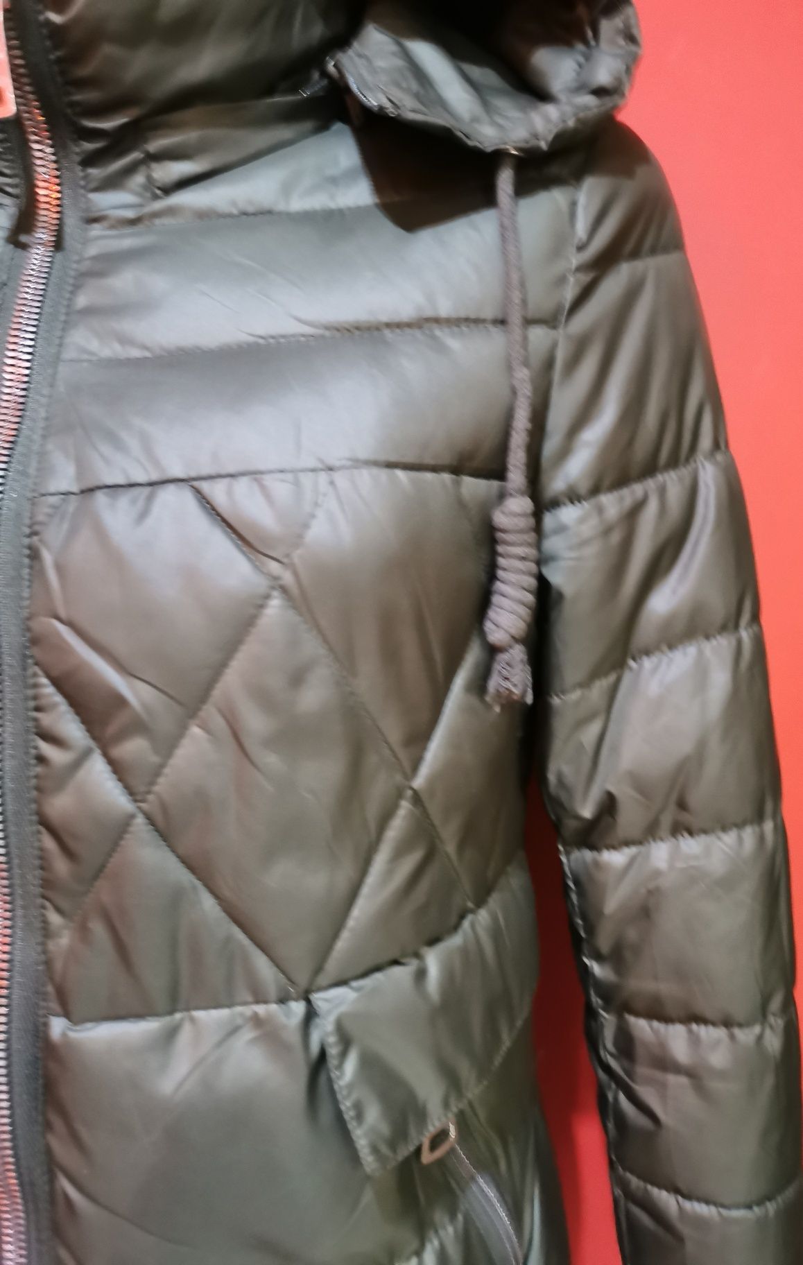 Kurka zielona khaki zamki kieszenie wiosna