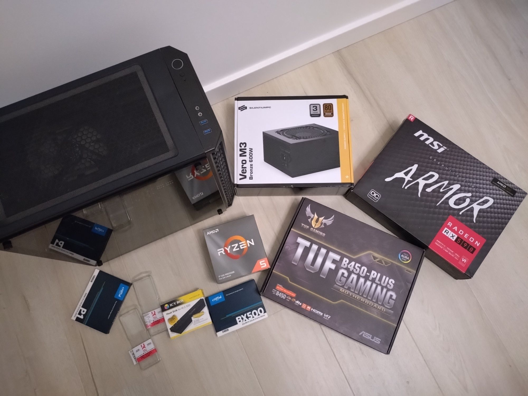 Komputer AMD Ryzen 5 3600 RX590 OC 16 GB DDR4 1TB NVMe B450 TUF USB-C