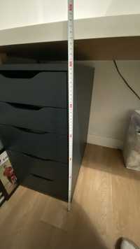 Biurko Ikea szaroturkusowa szafka