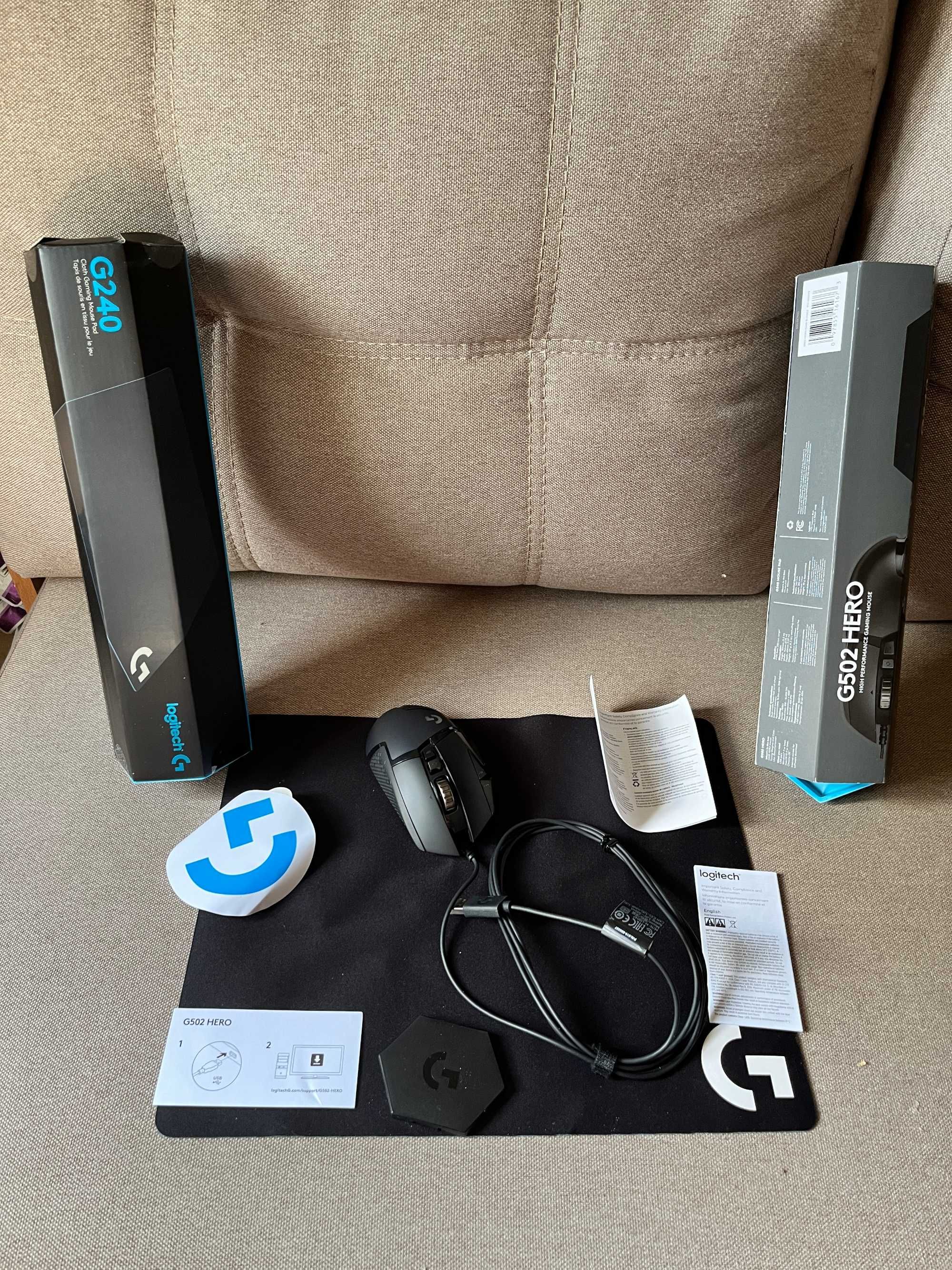 Logitech G502 Hero + G240 ( комплект мышь+ коврик)