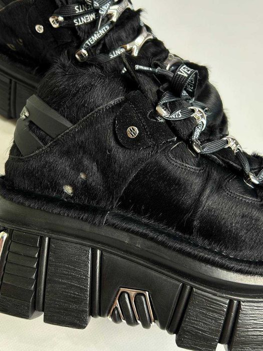 VETEMENTS New Rock Horse Hair кросівки черные кроссовки платформа 43