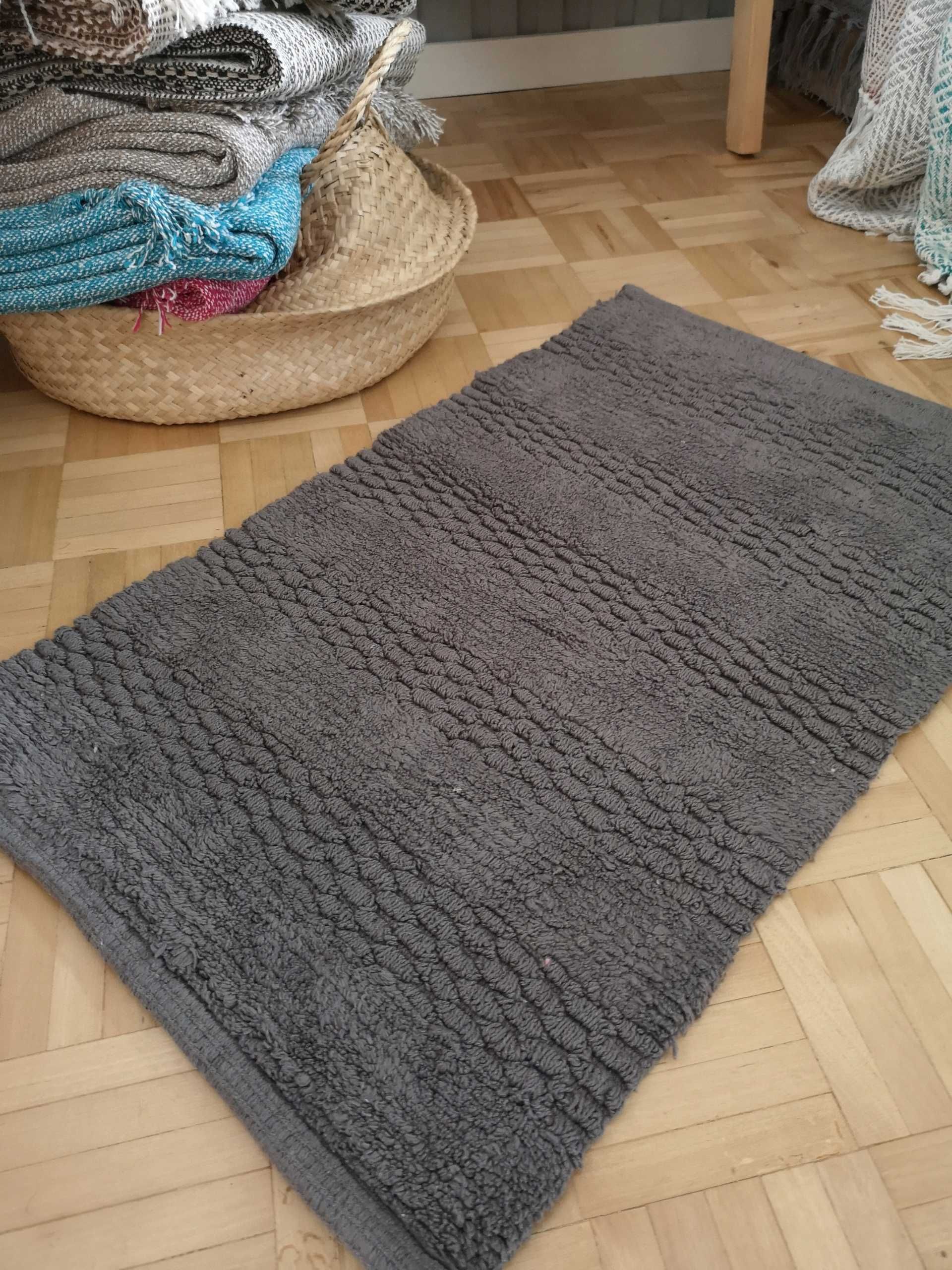 Dywanik mata łazienkowa bawełna 40x60 mata do prania ciemny szary