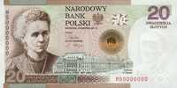 banknot kolekcjonerski 20pln zł Skłodowska Curie