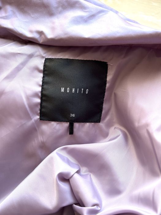 Kurtka puffer pikowana ciepła na jesień zimę liliowa lawendowa