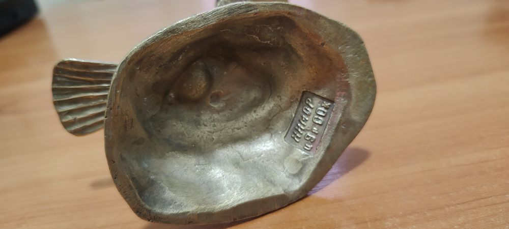 Рыба Бычок пепельница бронзовая статуэтка  "Нимор". СССР