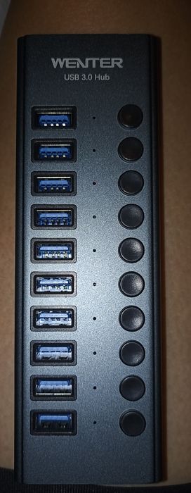 USB HUB 3.0 з додатковим живленням, 10 USB портів - USB хаб із блоком