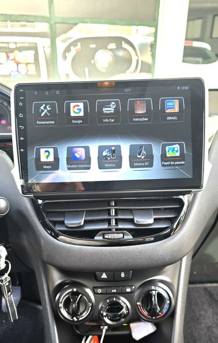 Rádio Android 14 com GPS Peugeot 208/2008 (Novo)
