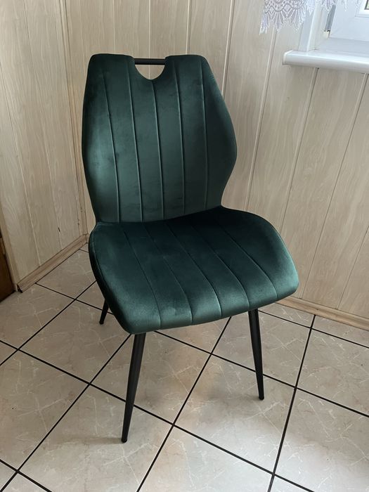Krzesła welurowe butelkowa zieleń