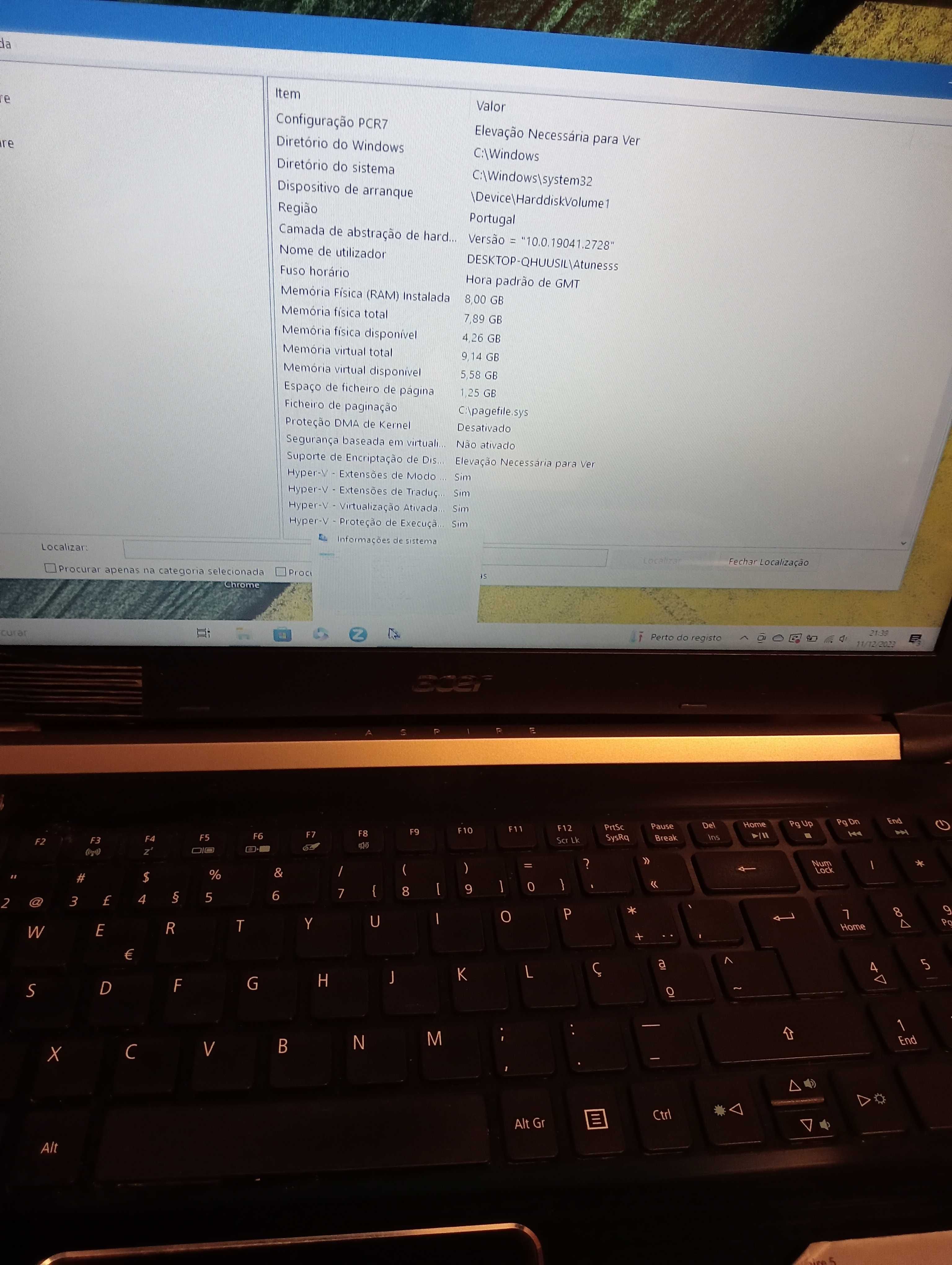 Computador portátil Acer