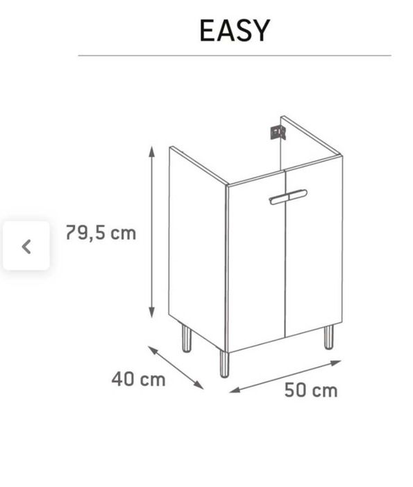 Szafka pod umywalkę łazienkowa podumywalkowa 80 x 50 x 40 Sensea biała