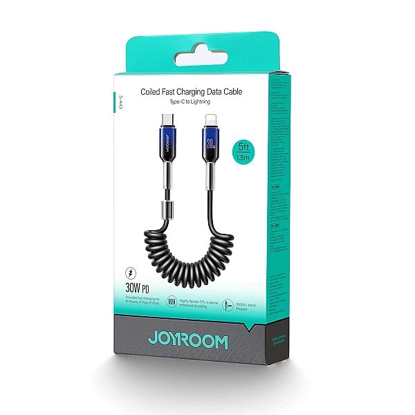 Kabel spiralny Joyroom S-A43 Crystal-Clear Series 30W USB-C - Lightnin