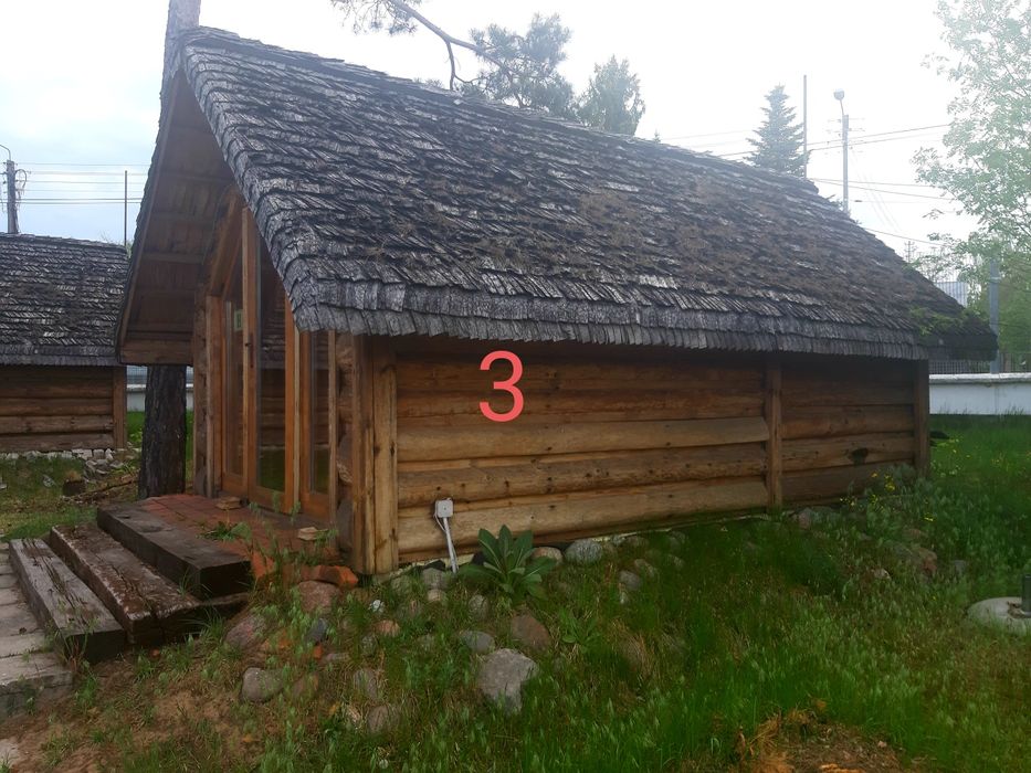 Dom domek letniskowy z bala. Sauna altanka bania kemping jacuzzi
