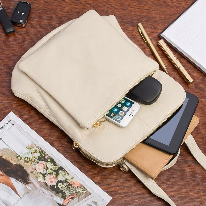 Skórzany plecak damski torebka 2w1 elegancki A4 włoski klasyczny