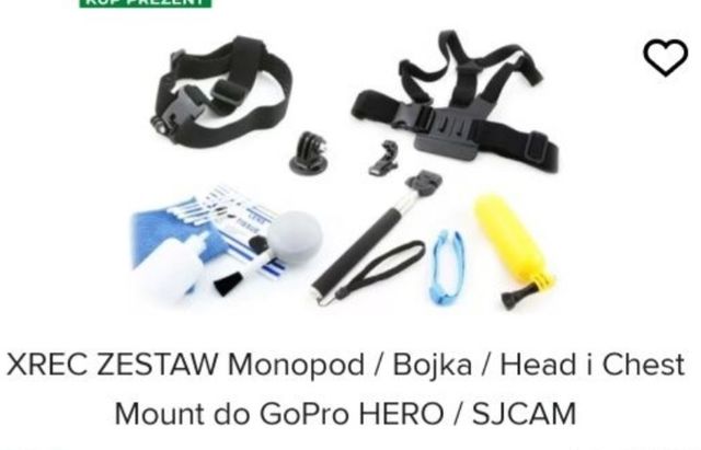 Zestaw monopod selfiestick ze statywem na klatkę piersiową bojka