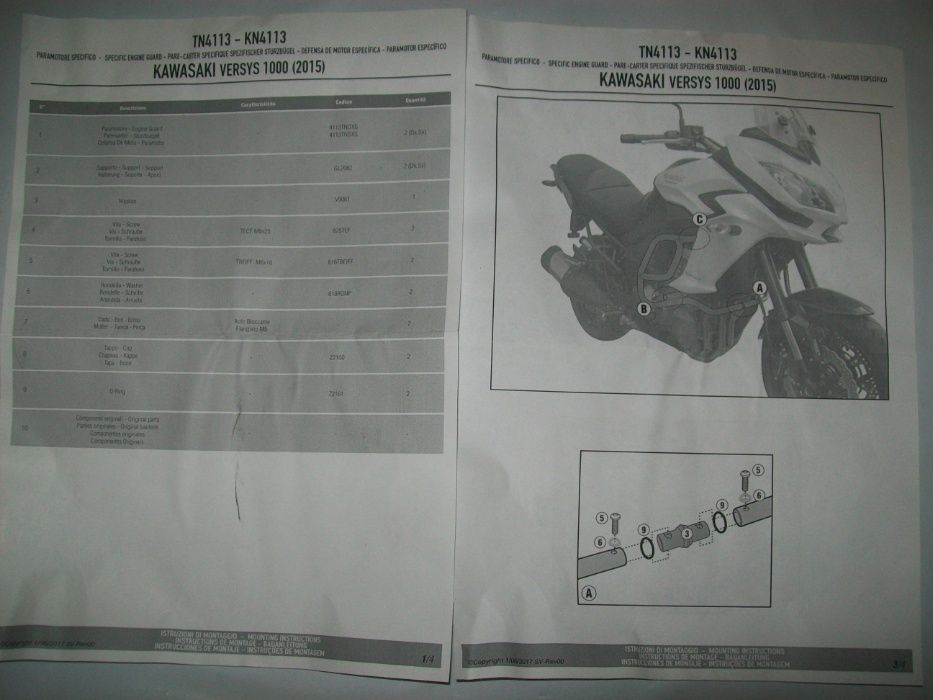 TN4113 VERSYS 1000 (15>18) KAWASAKI gmole GIVI nowe