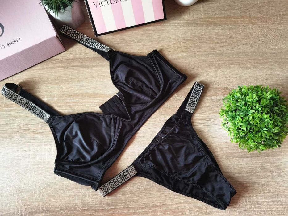 Комплект безшовний атласний Victoria's Secret без паралону та пушапу